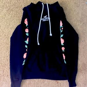 Hollister hoodie with flowers on the side